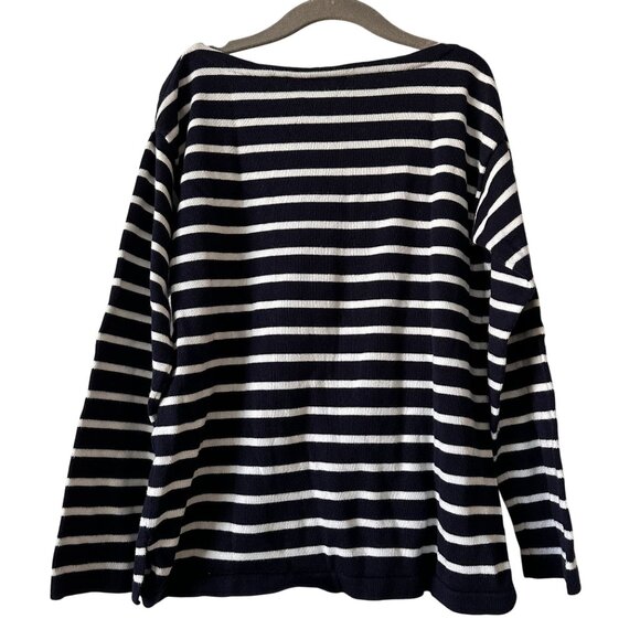 Crewcuts Navy and White Striped Heart Sweater 10 Valentine's Day Long sleeve top - Picture 3 of 6
